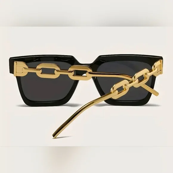 NEW Black Chain Fashion Sunglasses - Picture 5 of 12